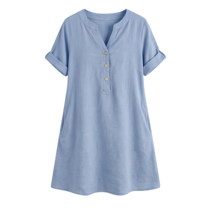 Sunhara - Women's Breezy V-Neck Boho Sundress with Pockets