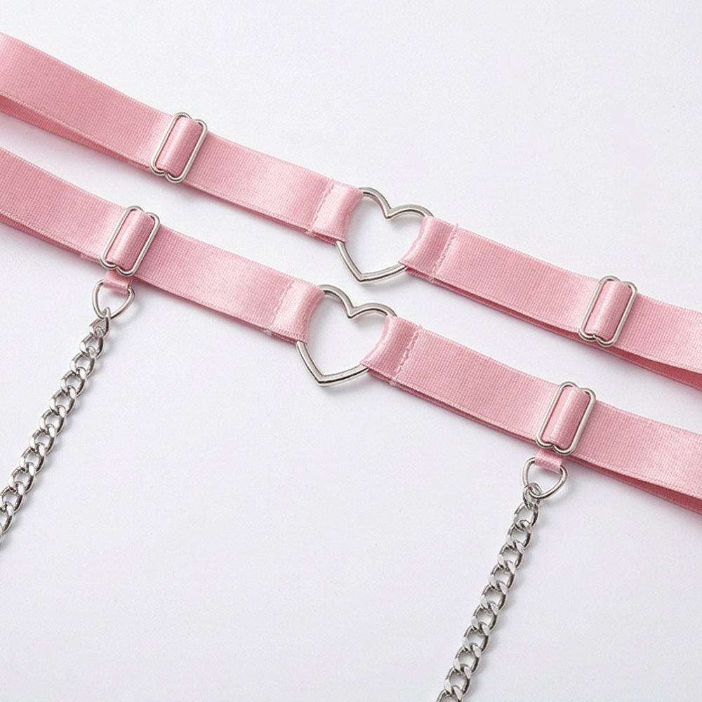 Adoré™ – Heart Chain Lace Garter Lingerie Set