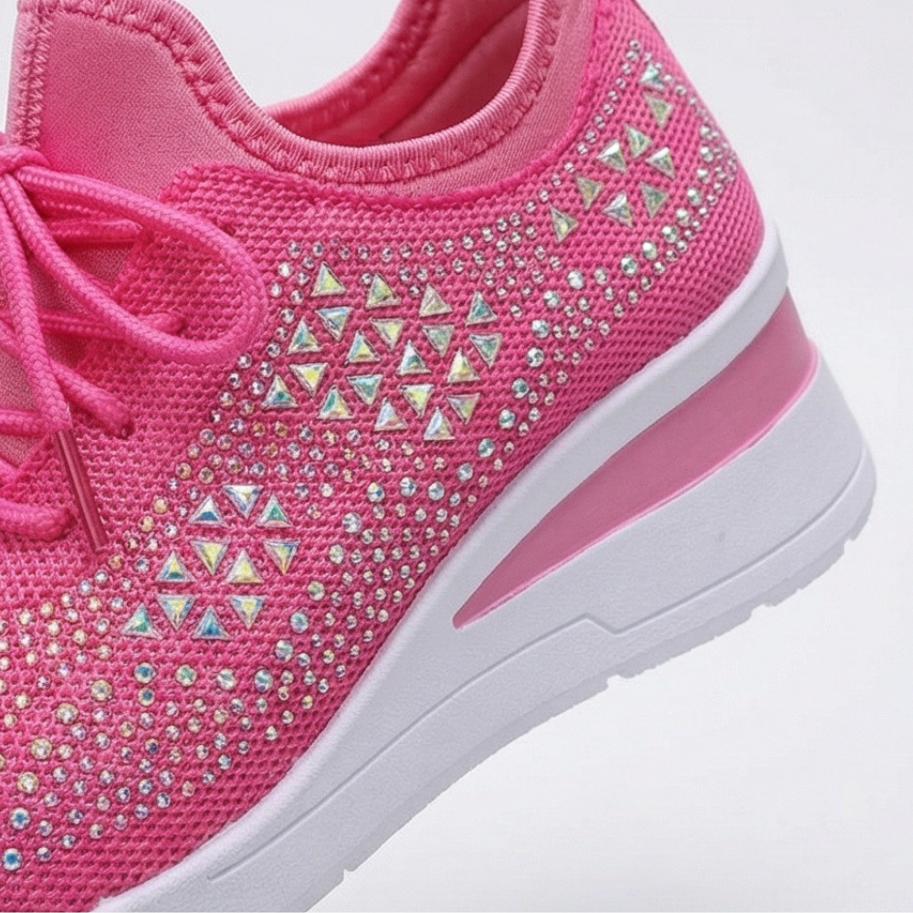 Stellara™ – Rhinestone Wedge Sneakers for Women