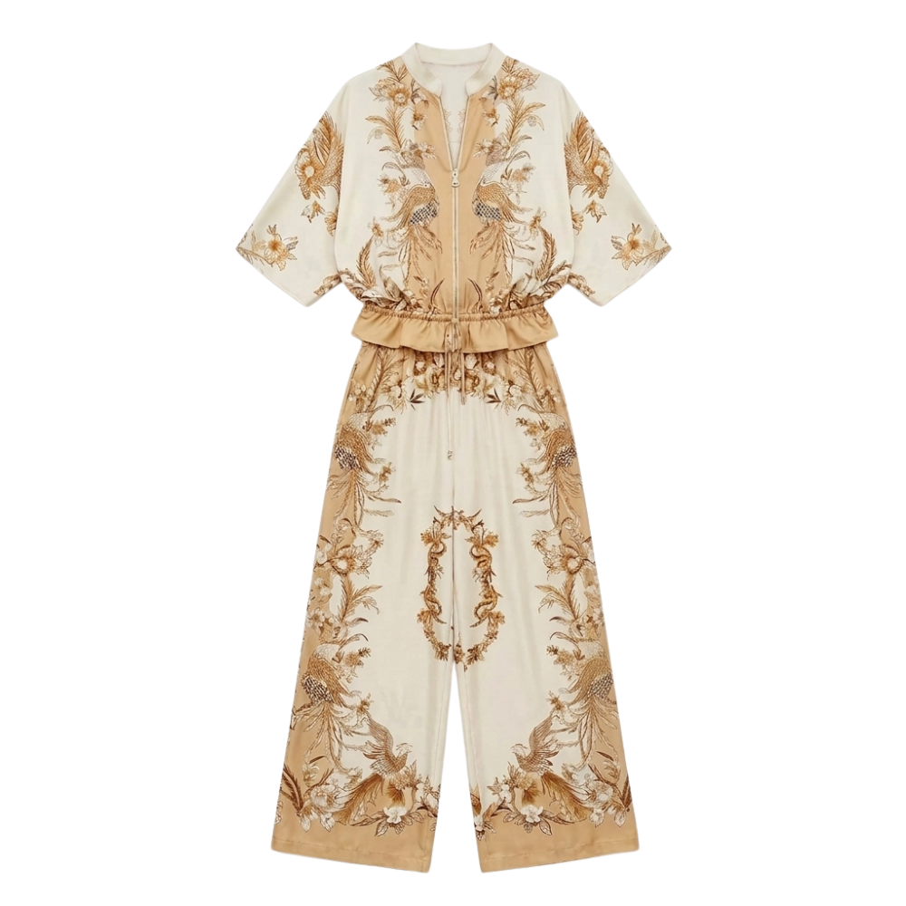 Vivara™ – Floral Kimono Zip Up Set