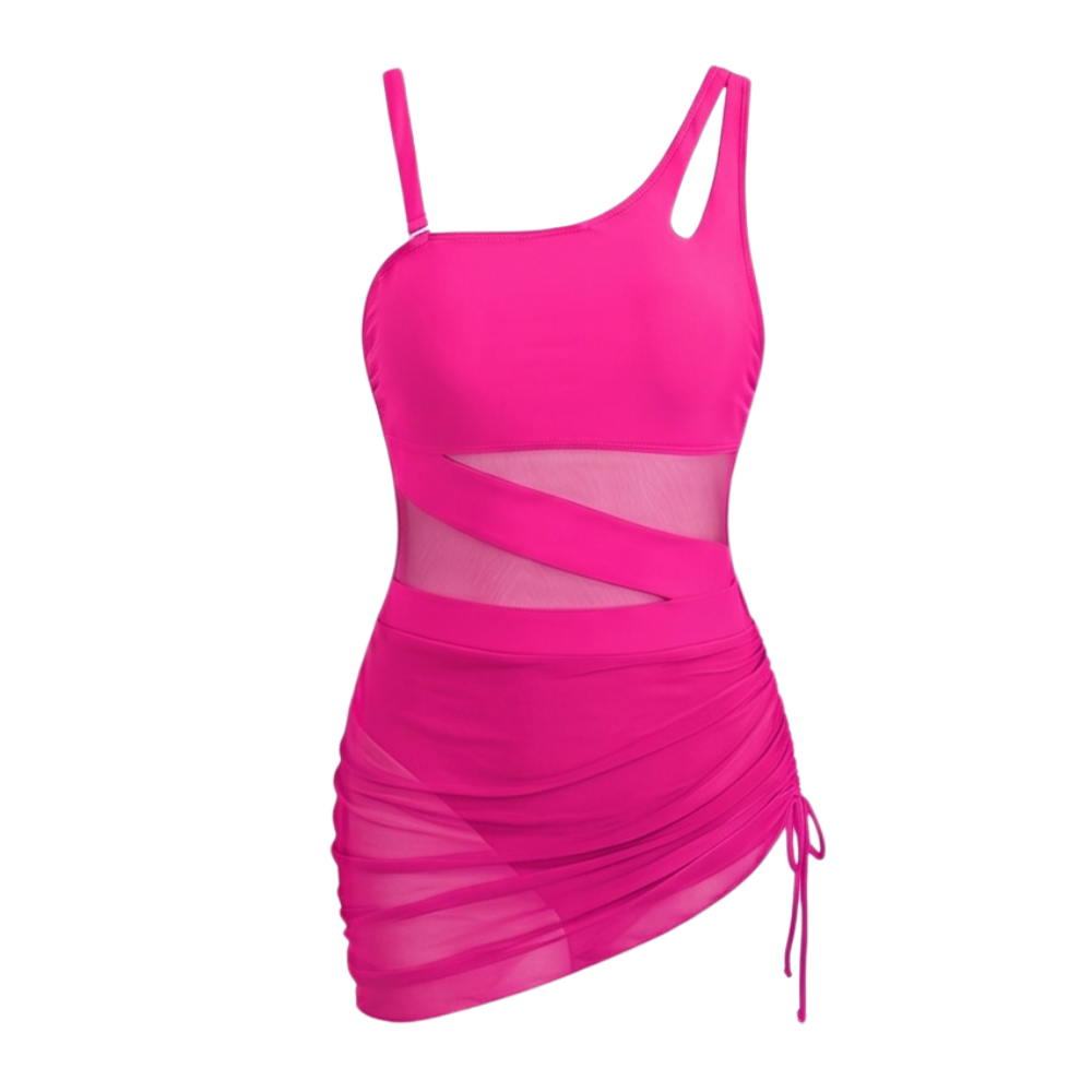 Solivia™ – Sultry Mesh Cutout Swim Dress