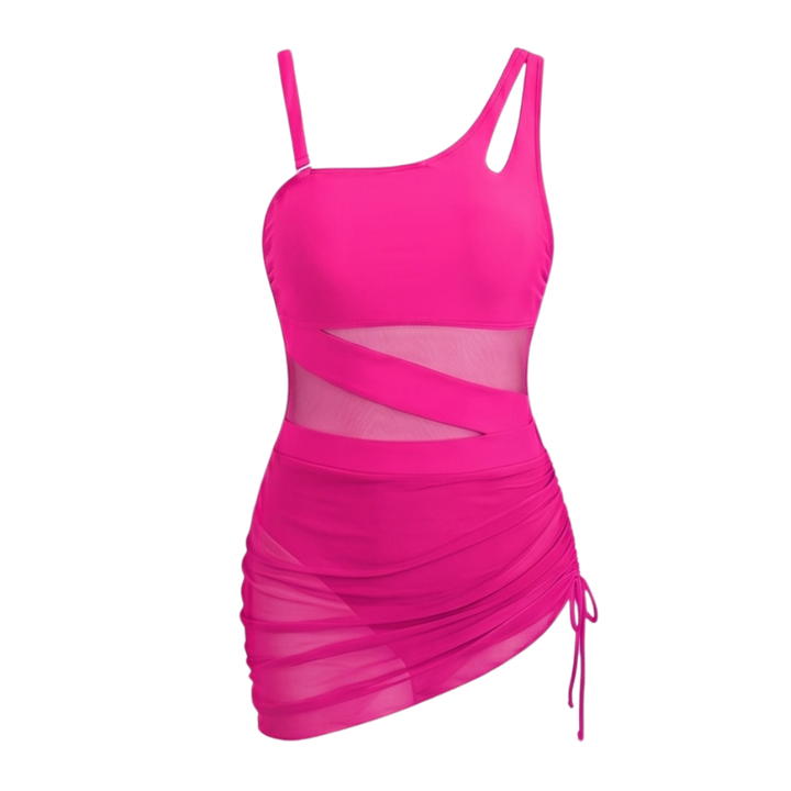 Solivia™ – Sultry Mesh Cutout Swim Dress
