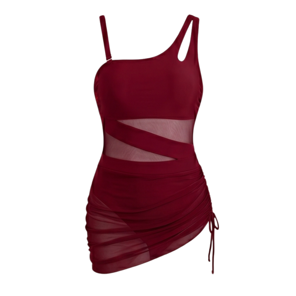 Solivia™ – Sultry Mesh Cutout Swim Dress