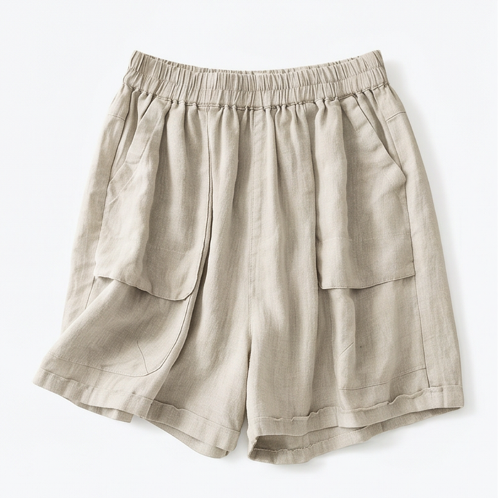 Linora - Women's Loose Linen Shorts with Deep Pockets