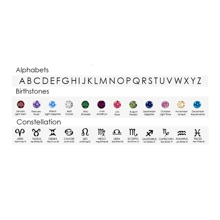 Veluna™ - Personalized Initial Charm Necklace with Birthstone & Zodiac