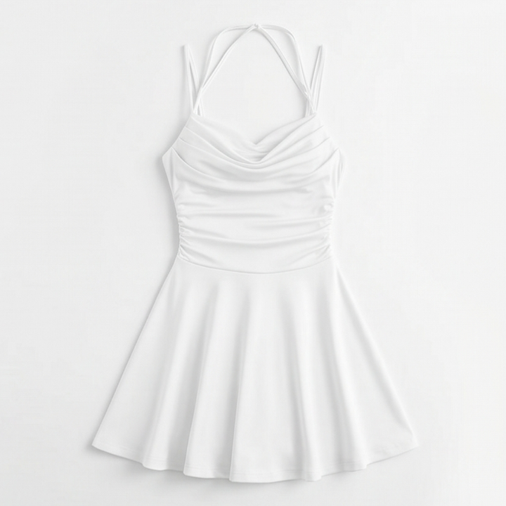 Velessa™ – Ruched A-Line Mini Dress for Events