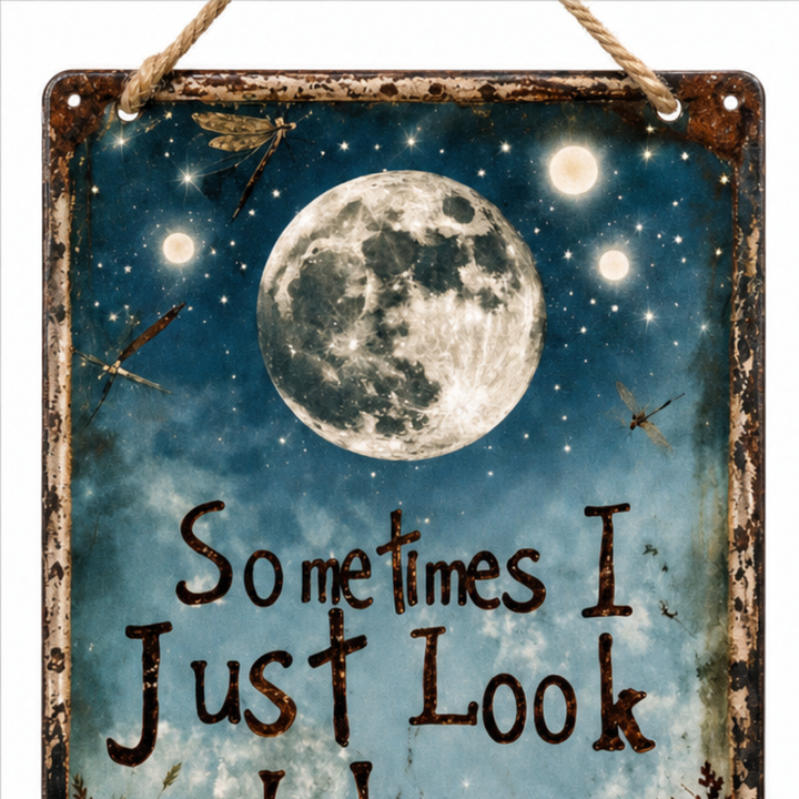 Lunavia™ – Rustic Moon Metal Sign for Porch and Garden