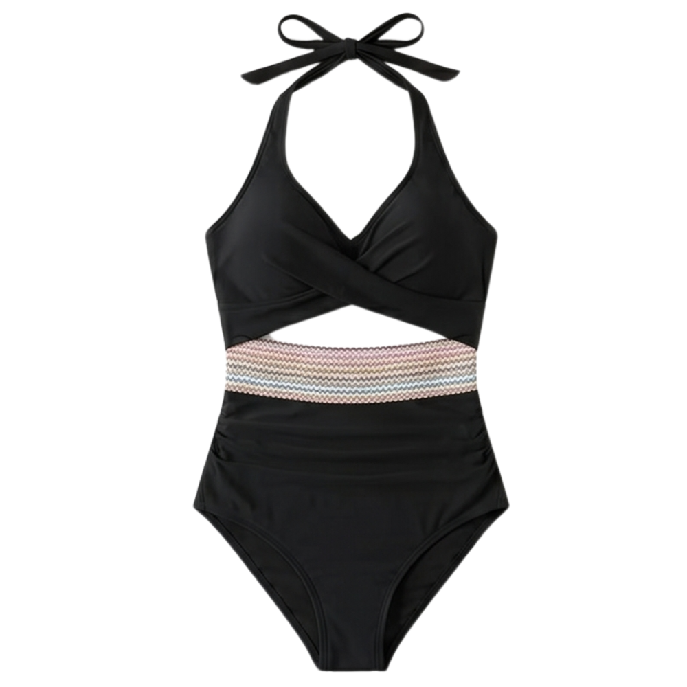 Marivela™ - Twist-Front One-Piece Swimsuit with Cutout Waist