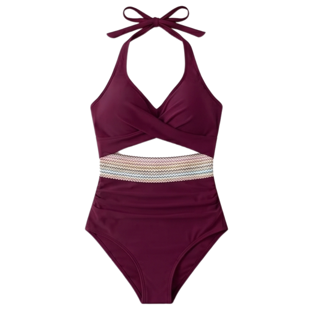 Marivela™ - Twist-Front One-Piece Swimsuit with Cutout Waist