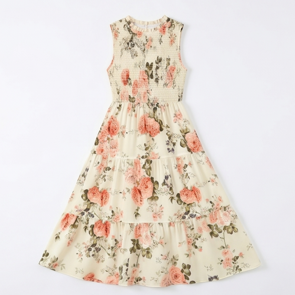 Florenza™ – Smocked Floral Midi Dress