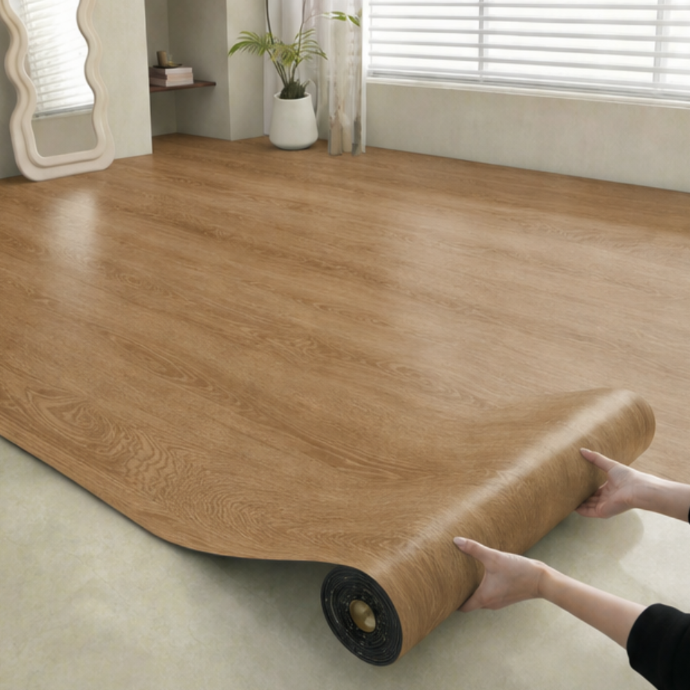 Plankly™ – Waterproof Wood-Grain Floor Roll