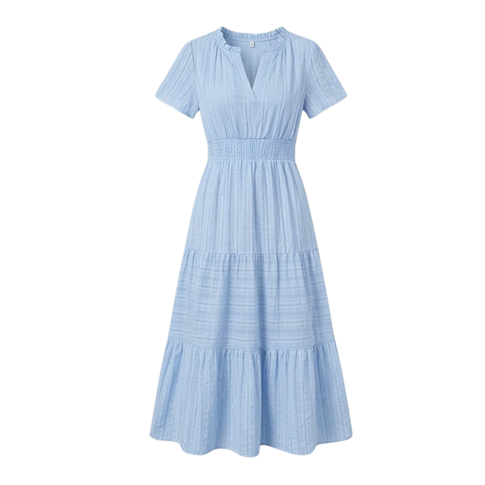 Vivara™ – Flowing V Neck Summer Maxi Dress