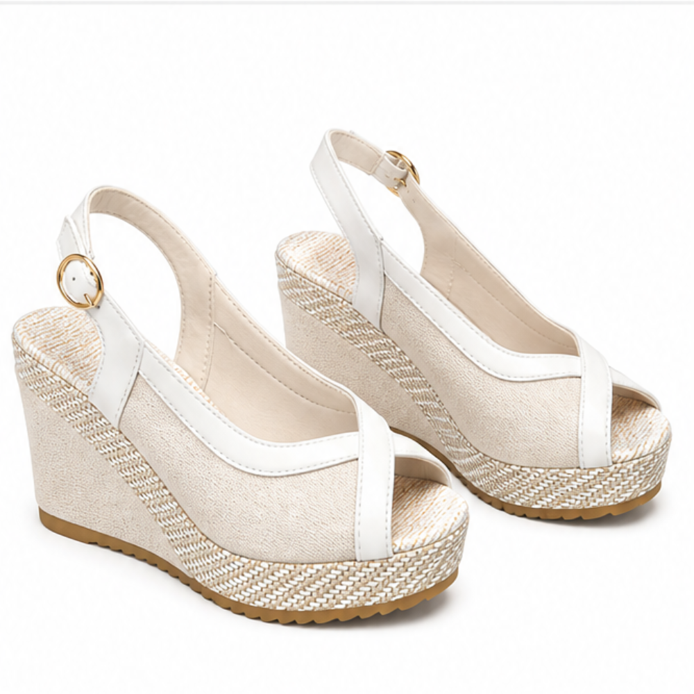 Veluna™ – Cushioned Peep-Toe Wedge Sandals for Summer