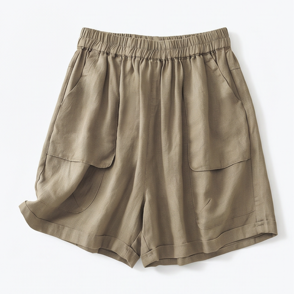 Linora - Women's Loose Linen Shorts with Deep Pockets
