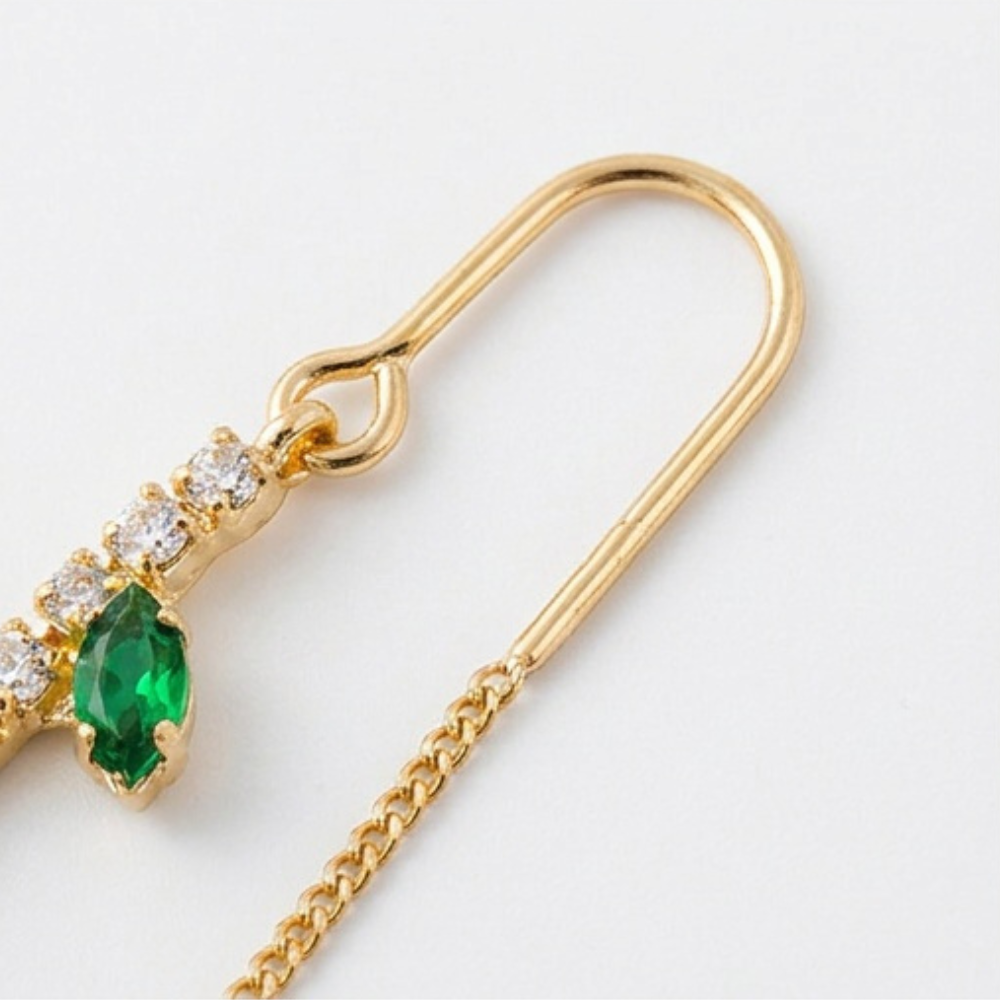 Roselyn™ – Romantic Rose and Emerald Earrings