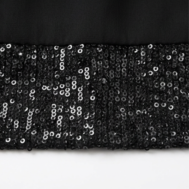 Lunara™ – Sequin Trim Layered Chiffon Top