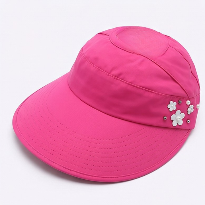 Solwen™ – Wide Brim Sun Visor with Ponytail Opening