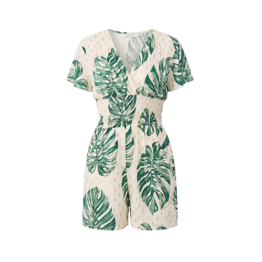 Soleia™ – Tropical Wrap Romper With Pockets