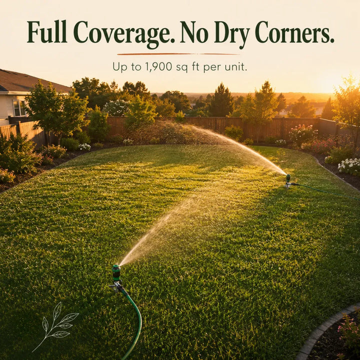 Yardwell – Gear Drive Rotating Sprinkler with Spike, 5 Spray Patterns and Adjustable Arc for Lawn and Garden