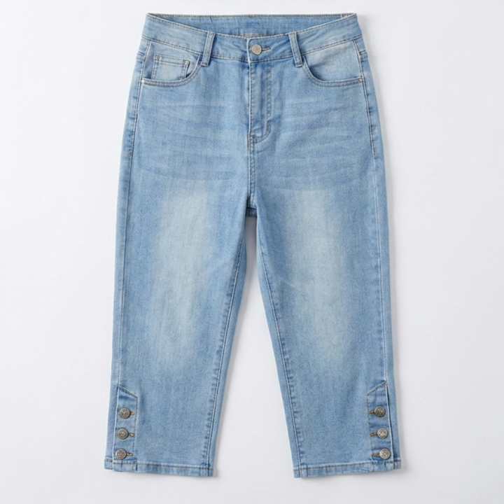Velora™ — Slimming High-Waist Capri Jeans