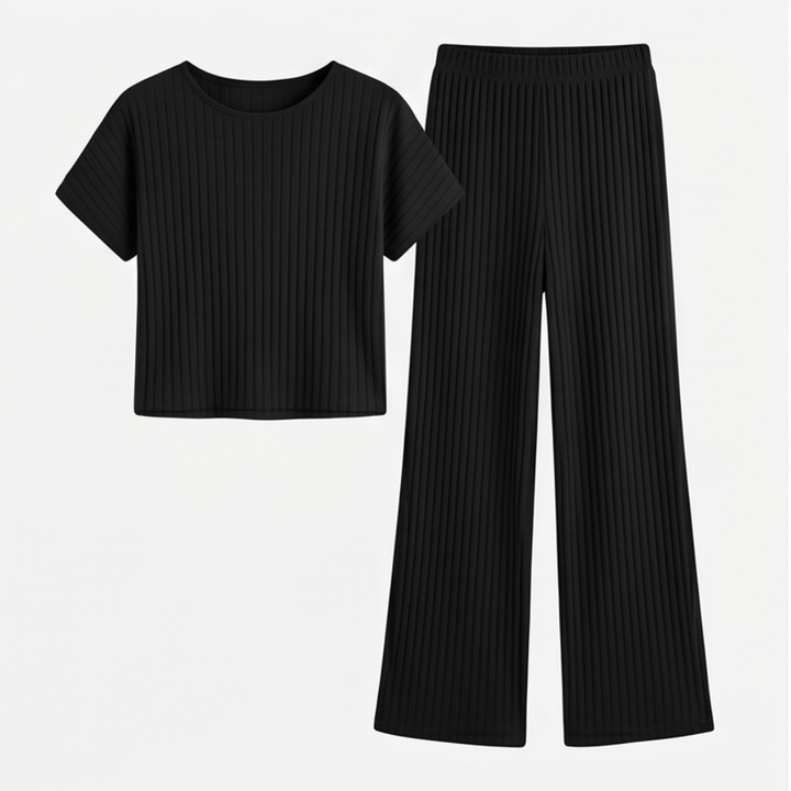 Velura™ – Soft Ribbed Wide-Leg Set