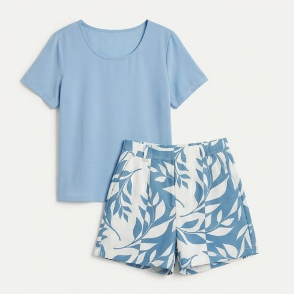 Verella™ – Leaf Print 2-Piece Summer Set
