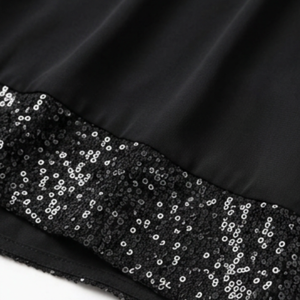 Lunara™ – Sequin Trim Layered Chiffon Top