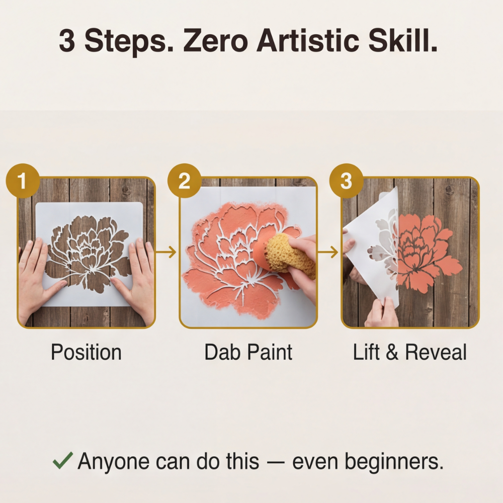 Florenza™ Large Reusable Flower Stencils (Set of 6)