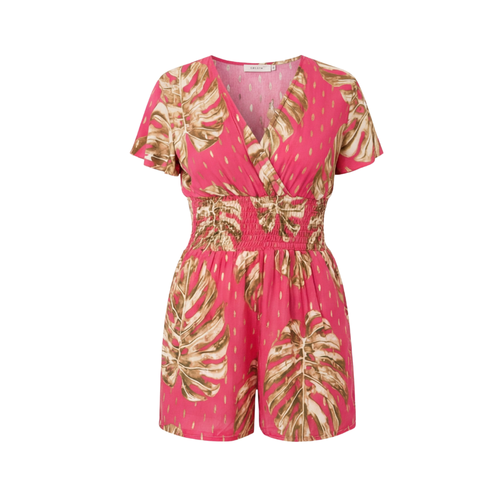 Soleia™ – Tropical Wrap Romper With Pockets