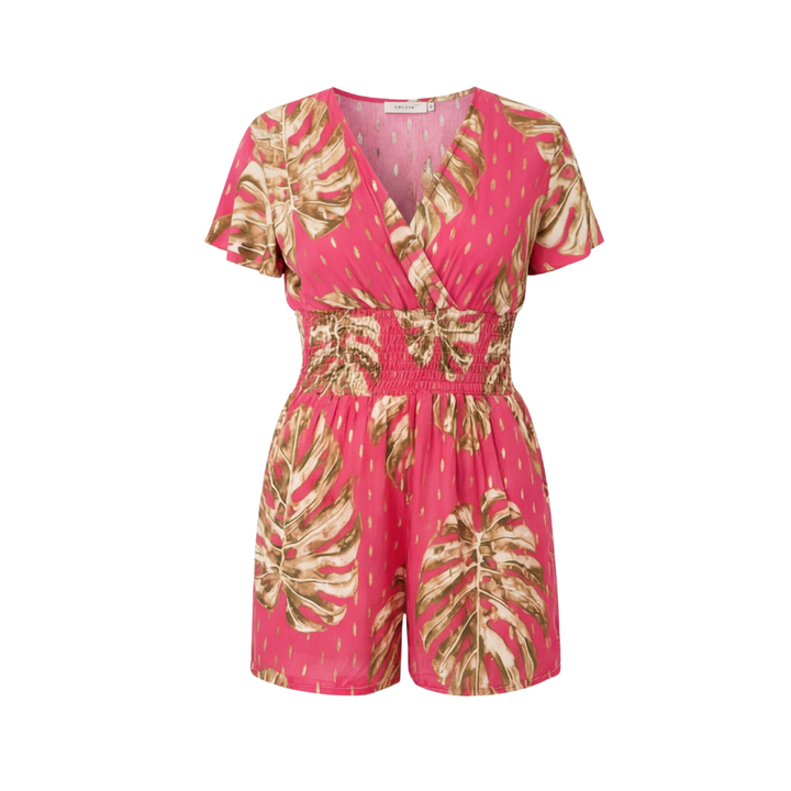 Soleia™ – Tropical Wrap Romper With Pockets