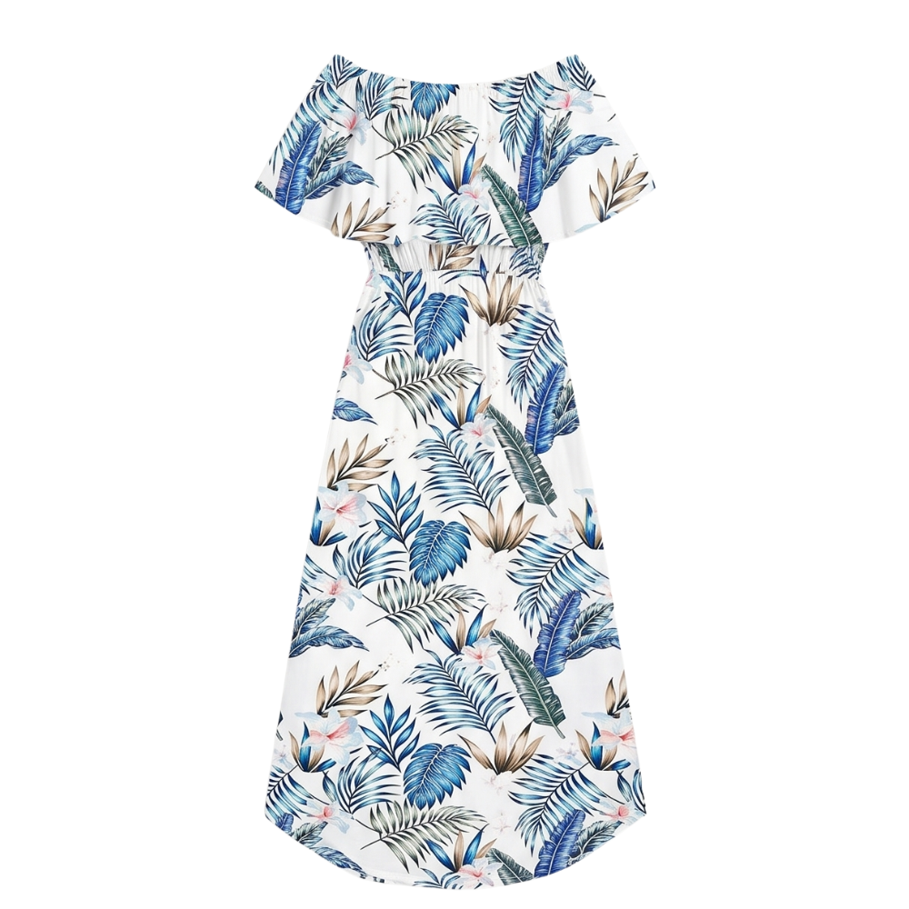 Florevia™ – Off-Shoulder Floral Maxi Dress with Hidden Pockets