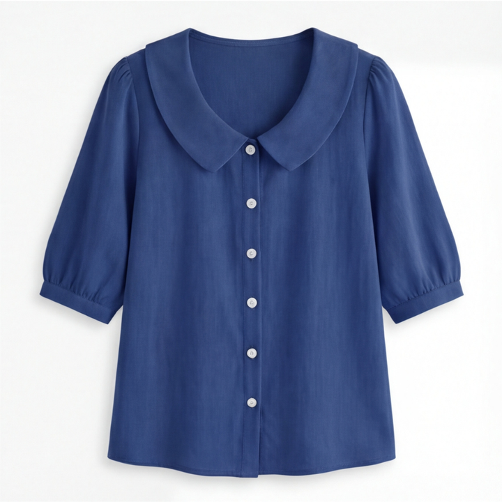 Collaré™ – Retro Peter Pan Collar Button Up Blouse