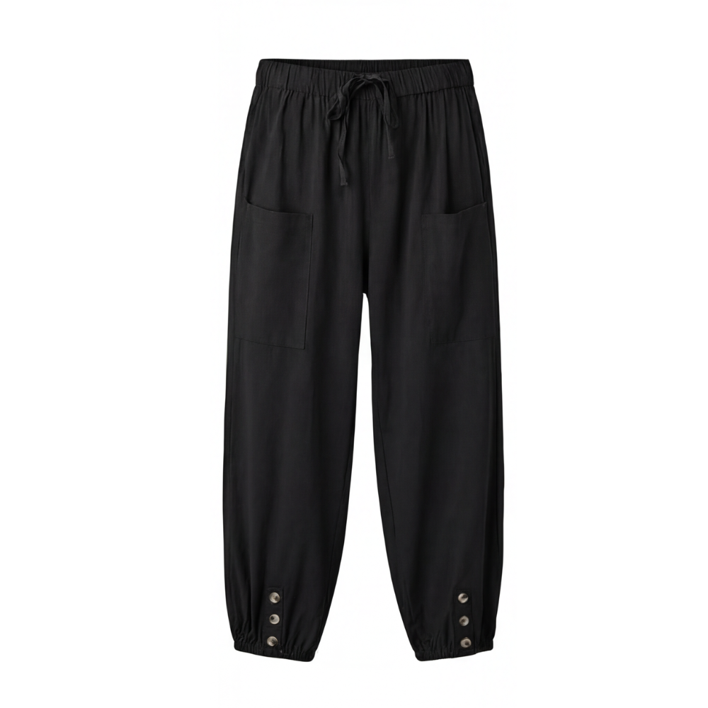 Breezlin™ – Lightweight Summer Capris with Button Hem
