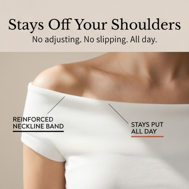 Velora - Women's Off-Shoulder Slim-Fit Top