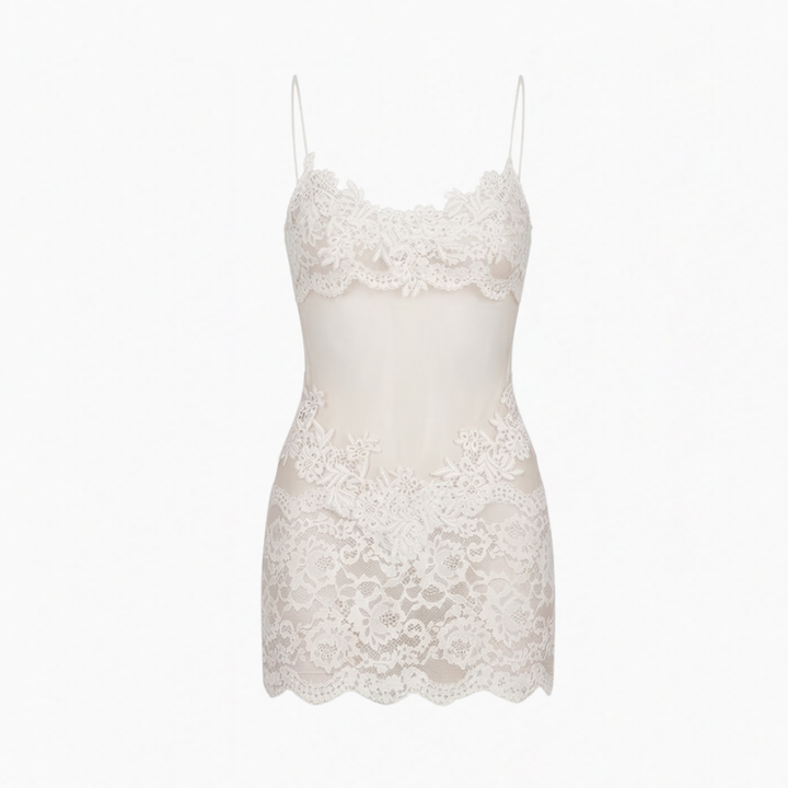 Veluria™ – Embroidered Lace Sheer Slip Dress