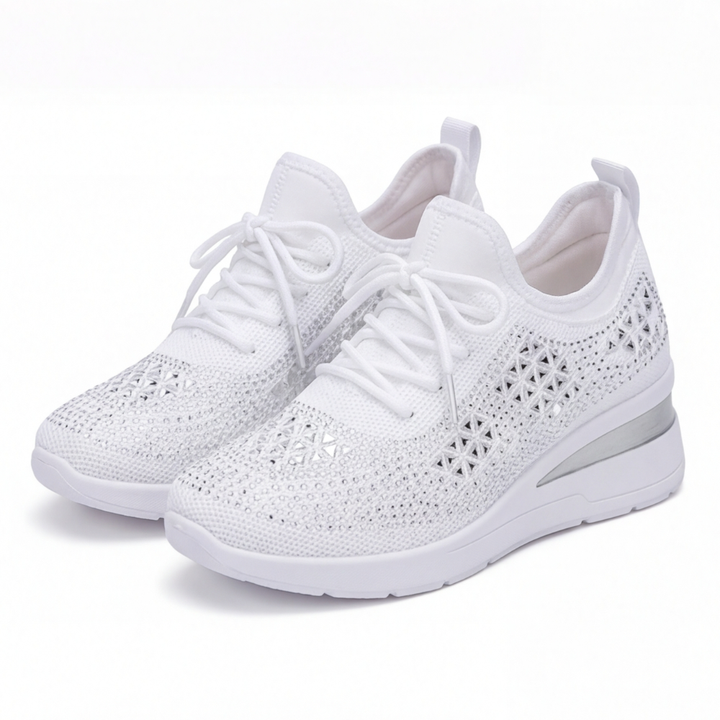 Stellara™ – Rhinestone Wedge Sneakers for Women