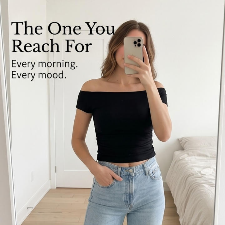 Velora - Women's Off-Shoulder Slim-Fit Top