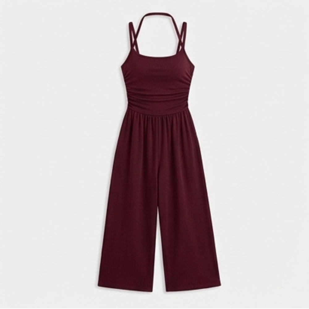 Solenne™ – Ruched Bodice Wide Leg Jumpsuit