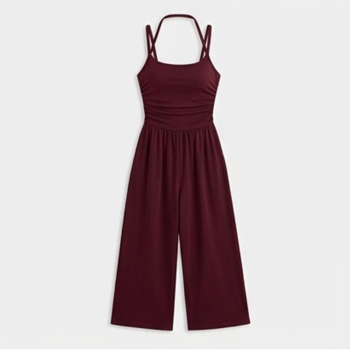 Solenne™ – Ruched Bodice Wide Leg Jumpsuit