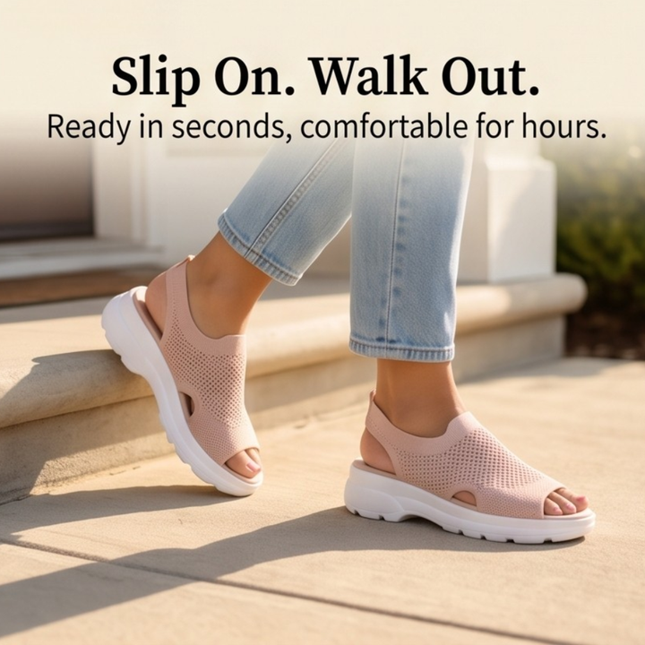 Caluna™ – Cushioned Slip-On Platform Sandals