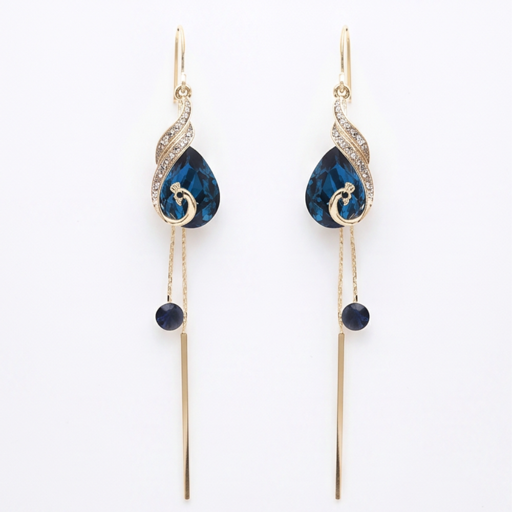 Lunavia™ - Sapphire Drop Earrings for Effortless Elegance