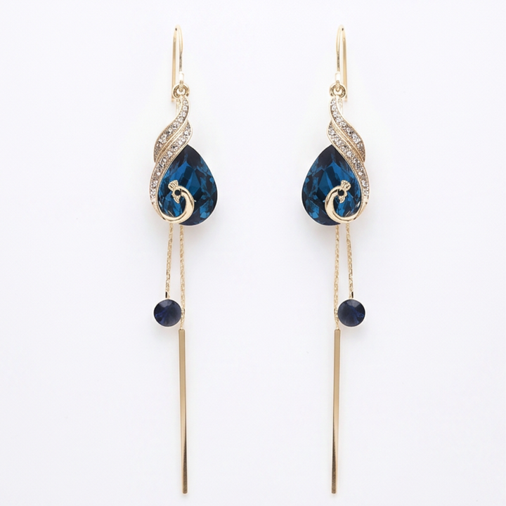 Lunavia™ - Sapphire Drop Earrings for Effortless Elegance