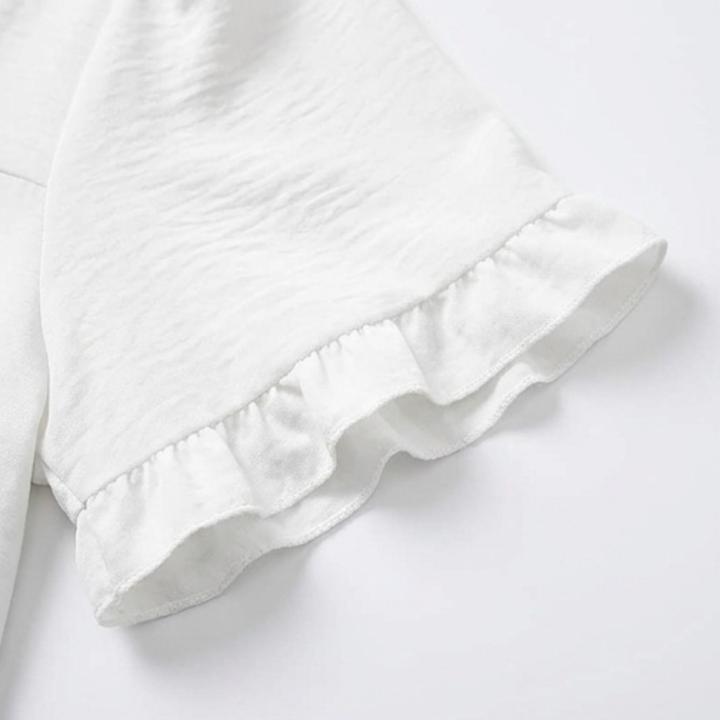 Florelle™ – Square Neck Flutter Sleeve Blouse