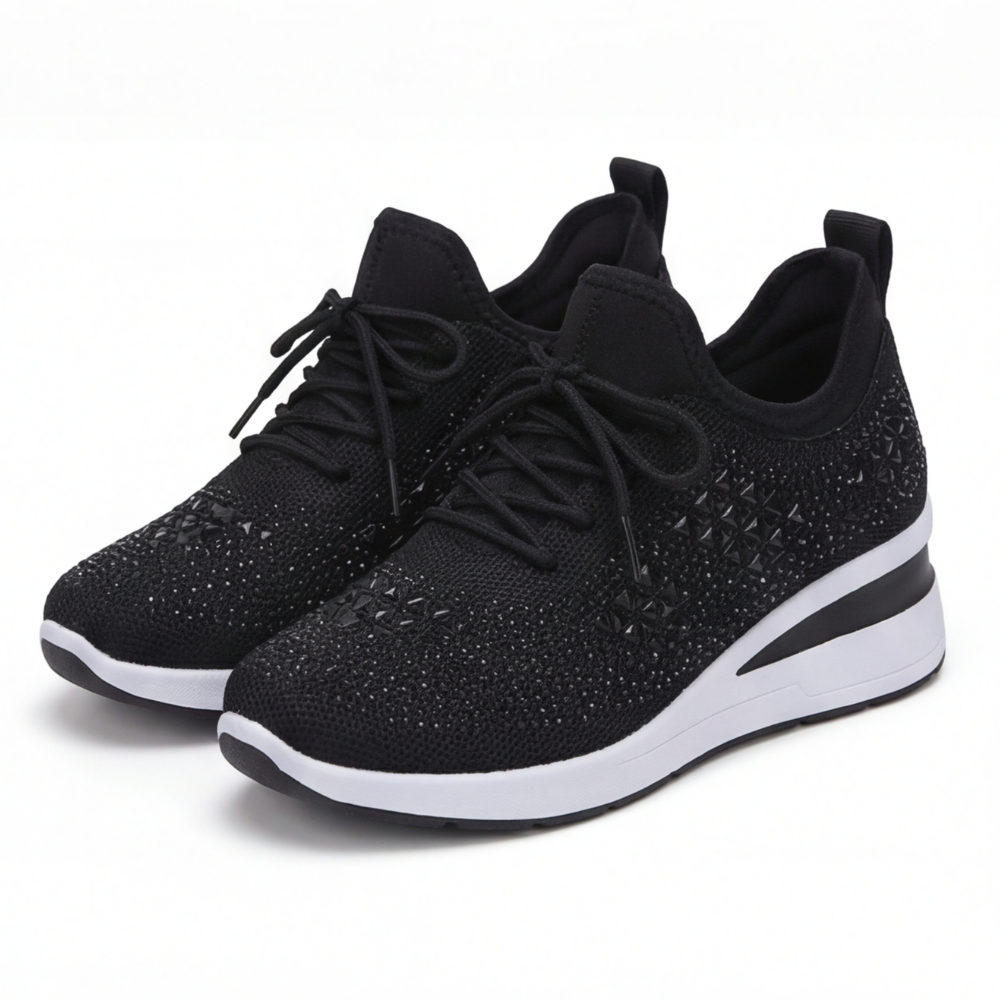 Stellara™ – Rhinestone Wedge Sneakers for Women
