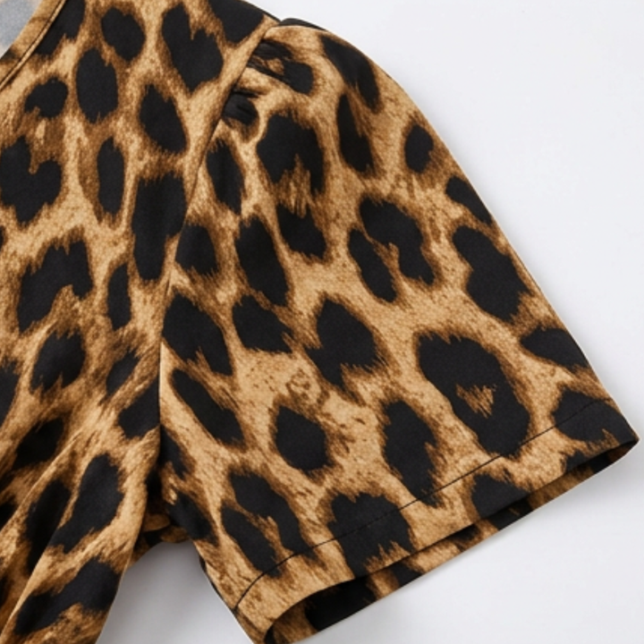 Florenza™ – Cinched-Waist Leopard Jumpsuit