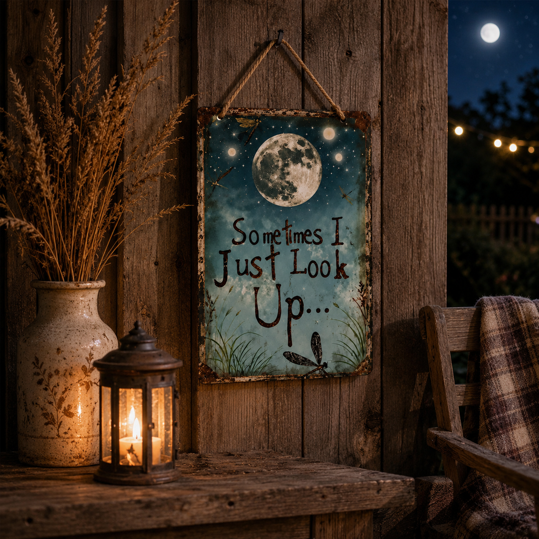 Lunavia™ – Rustic Moon Metal Sign for Porch and Garden