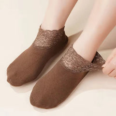Feeluxe™ – Warm Lace Trim Anti-Slip Socks (1+2 Free)