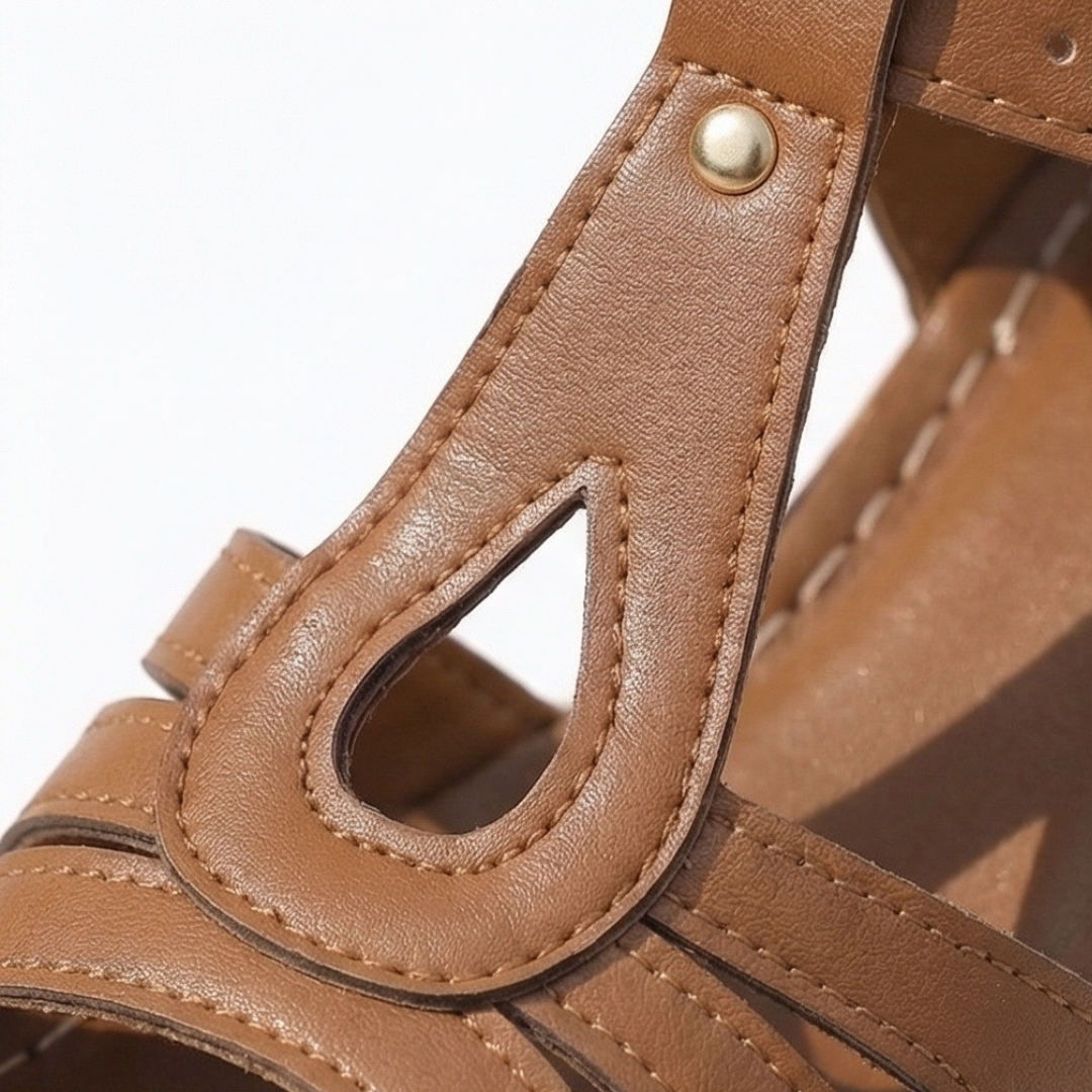 Solara™ – Roman Cutout Block Heel Sandals