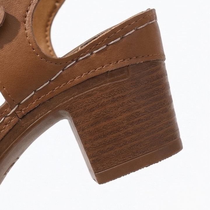 Solara™ – Roman Cutout Block Heel Sandals