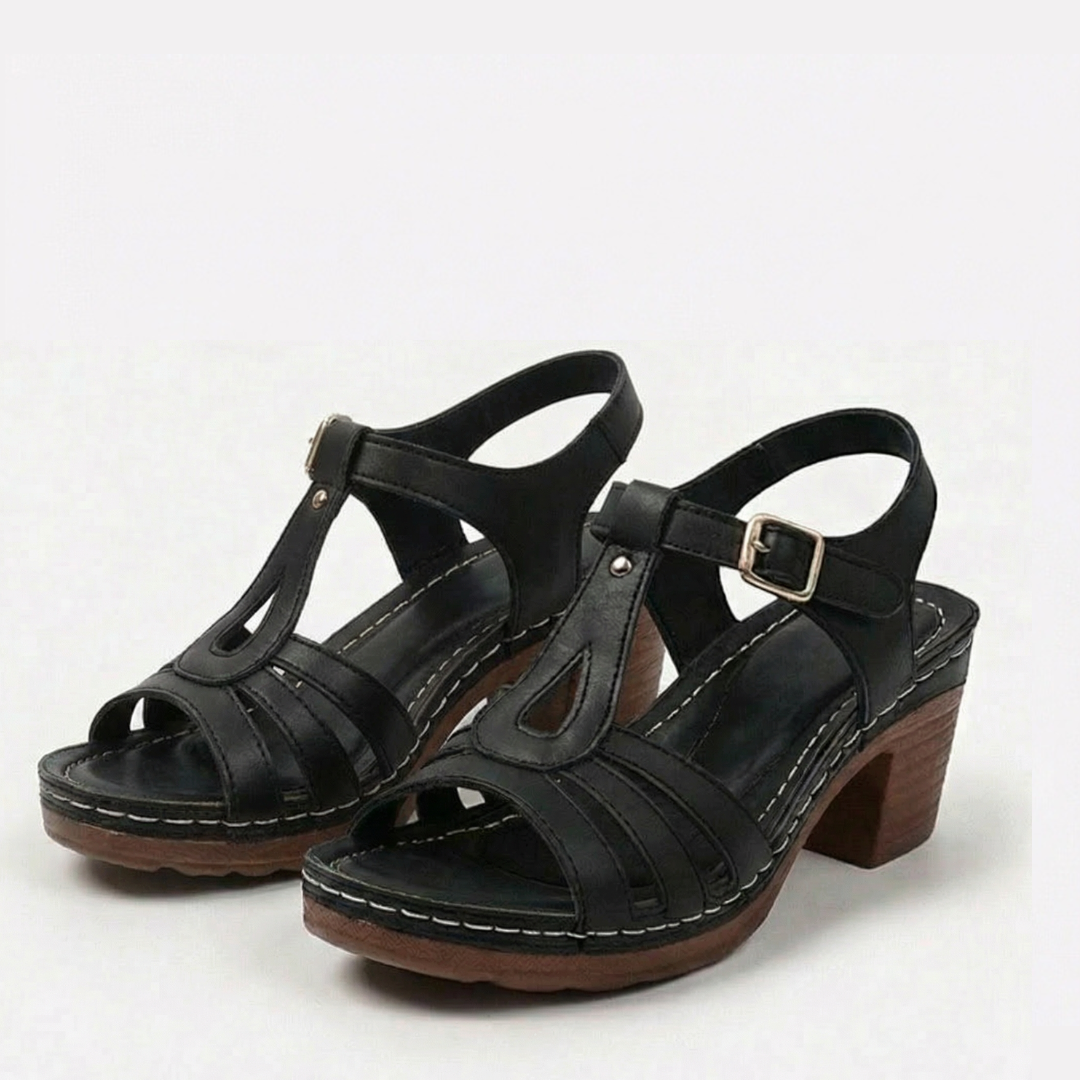 Solara™ – Roman Cutout Block Heel Sandals